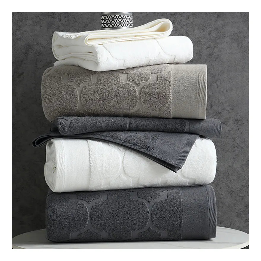Hotel Luxury Jacquard White Big Bath Towel
