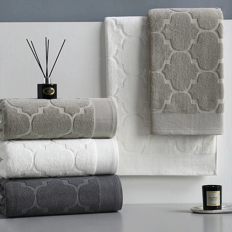 Hotel Luxury Jacquard White Big Bath Towel